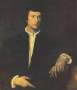 TIZIANO Vecellio Man with Gloves at France oil painting artist